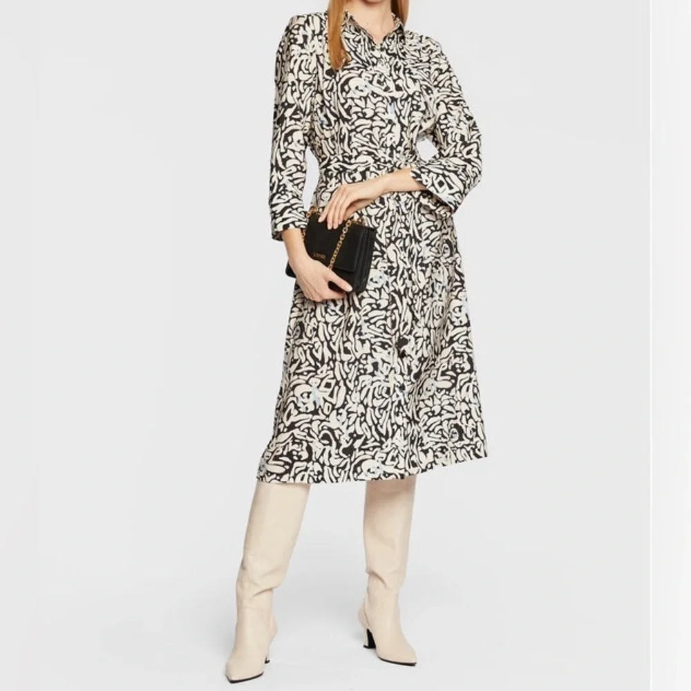 ICHI Jepia Pattern Midi Dress